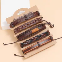 Fashion Geometric Pu Leather No Inlaid Unisex Bracelets main image 4