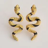 Fashion Curved Snake Alloy Earrings sku image 1