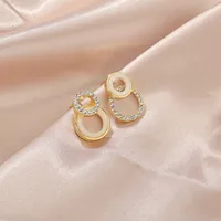 Asymmetric Geometric Diamond-studded Small Earrings main image 1