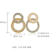 Asymmetric Geometric Diamond-studded Small Earrings main image 4