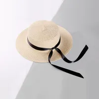 Knotted Ribbon Outdoor Sunscreen Straw Hat main image 5