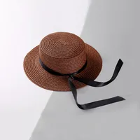 Knotted Ribbon Outdoor Sunscreen Straw Hat sku image 6