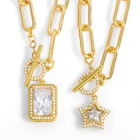 Fashion Heart Copper 18k Gold Plated Necklace In Bulk main image 1