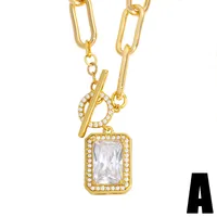 Fashion Heart Copper 18k Gold Plated Necklace In Bulk main image 2