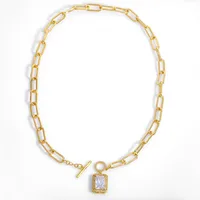 Fashion Heart Copper 18k Gold Plated Necklace In Bulk main image 5