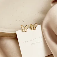 Retro Golden Butterfly Earrings main image 2