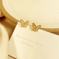Retro Golden Butterfly Earrings main image 4