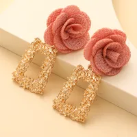 Fashion Chiffon Cloth Lace Flower Multi-layer Earrings main image 2