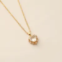 Full Diamond Zircon Heart Necklace main image 3
