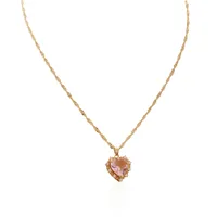 Full Diamond Zircon Heart Necklace main image 5