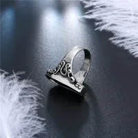 Punk Three-dimensional Ancient Silver Ring main image 2