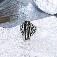 Punk Three-dimensional Ancient Silver Ring main image 3