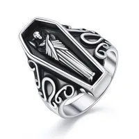 Punk Three-dimensional Ancient Silver Ring main image 5
