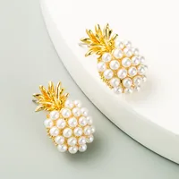 Korean Fashion Pineapple Shape Pearl Earrings main image 2