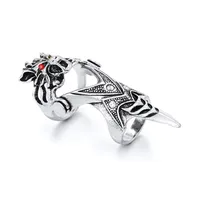 Retro Dragon Head Skull Long Metal Ring main image 4
