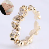 Korean Fashion Inlaid Zircon Butterfly Open Ring main image 3