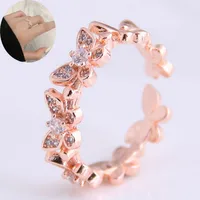 Korean Fashion Inlaid Zircon Butterfly Open Ring sku image 2