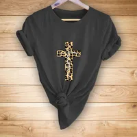 Fashion Leopard Cross Print Casual T-shirt sku image 1