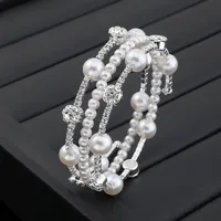 Fashion Rhinestone Pearl Multi-layer Winding Bracelet sku image 3