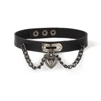 Fashion Heart Shape Pu Leather Women's Choker sku image 7