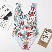 Strappy Printed One-piece Sexy Swimsuit sku image 3