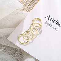 Simple Geometric Ring Five-piece Set main image 3