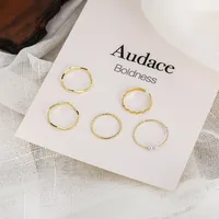 Simple Geometric Ring Five-piece Set main image 4