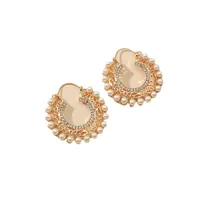 Retro Palace Style Carved Pearl Earrings main image 4