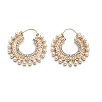 Retro Palace Style Carved Pearl Earrings main image 5