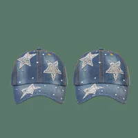 Korean Fashion Diamond Five-pointed Star Baseball Cap main image 1