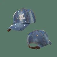 Korean Fashion Diamond Five-pointed Star Baseball Cap main image 3