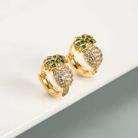 Fashion Pineapple Copper Artificial Gemstones Earrings main image 1