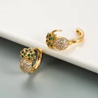 Fashion Pineapple Copper Artificial Gemstones Earrings main image 4
