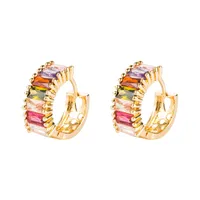 Fashion Brass Simple Zircon Earrings main image 5