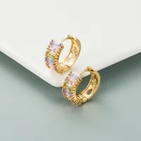 Fashion Brass Simple Zircon Earrings sku image 2