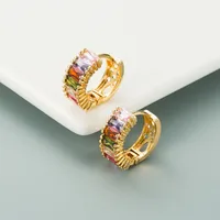 Fashion Brass Simple Zircon Earrings sku image 3