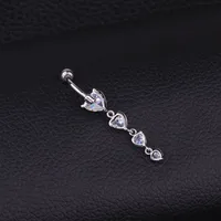Belly Rings Fashion Heart 316 Stainless Steel  Inlaid Zircon main image 4