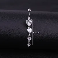 Belly Rings Fashion Heart 316 Stainless Steel  Inlaid Zircon main image 5
