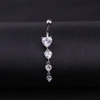 Belly Rings Fashion Heart 316 Stainless Steel  Inlaid Zircon sku image 1