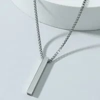 Simple Style Geometric Stainless Steel Titanium Steel Plating Men's Pendant Necklace main image 1