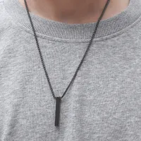 Simple Style Geometric Stainless Steel Titanium Steel Plating Men's Pendant Necklace main image 5