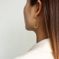 Fashion Geometric Plating 304 Stainless Steel No Inlaid 18K Gold Plated Earrings main image 3
