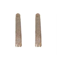 Fashion Full Rhinestone Long Tassel Earrings main image 5