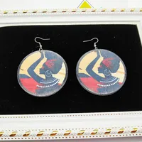 Ethnic Printing Wooden Earrings Wholesale main image 2