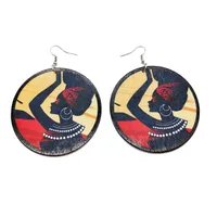 Ethnic Printing Wooden Earrings Wholesale main image 5