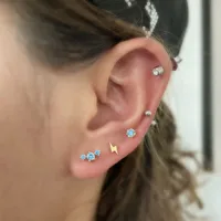 Ear Cartilage Rings & Studs Lady Geometric Copper Plating Artificial Gemstones main image 2