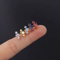 Ear Cartilage Rings & Studs Lady Geometric Copper Plating Artificial Gemstones main image 3