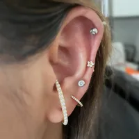 Ear Cartilage Rings & Studs Simple Style Geometric Copper Plating Artificial Gemstones main image 2