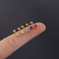 Ear Cartilage Rings & Studs Simple Style Geometric Copper Plating Artificial Gemstones main image 3
