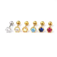 Ear Cartilage Rings & Studs Simple Style Geometric Copper Plating Artificial Gemstones main image 5